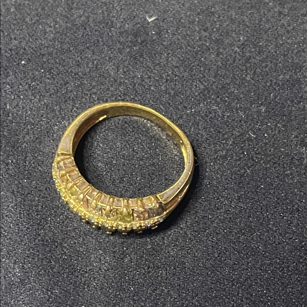 Costume Jewelry 2 for 15$ - Elegant Gold Multi-Color Gemstone Ring - no marking - Picture 2 of 7